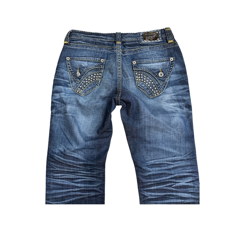 Coogi Y2K Studded Wing Back Pocket Bootcut Jeans Dark Wash Size 9/10